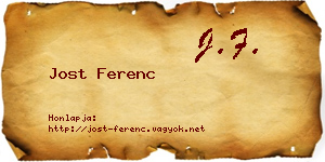 Jost Ferenc névjegykártya
